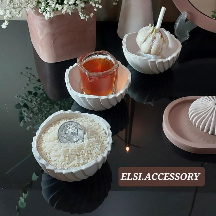 ست هفتسین 12 تکه دو رنگ نسکافه ای و قهوه ای