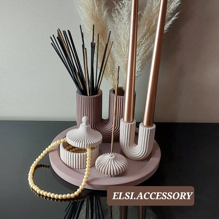 ست دکوری مدل یو دو رنگ نسکافه ای قهوه ای
